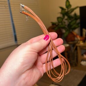 Vintage southwestern style sterling silver 7-strand leather cord necklace